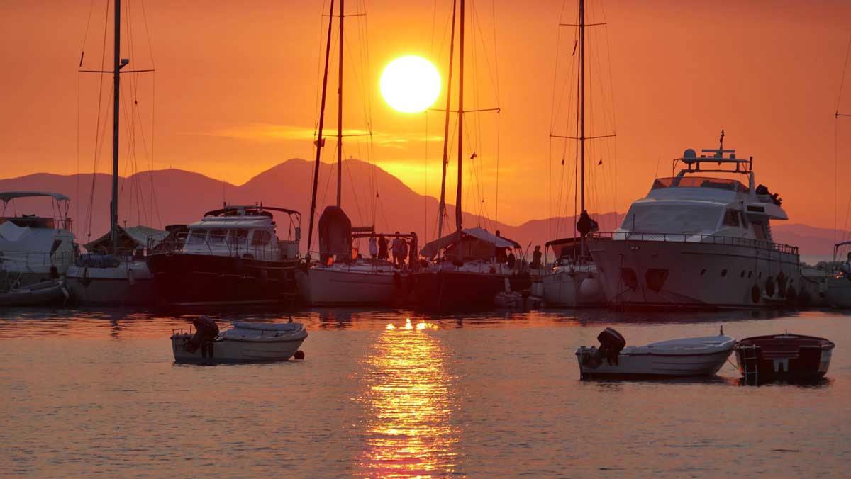 Sunset at Gouvia Marina